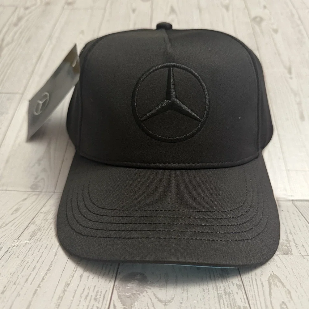Genuine Mercedes Benz Logo Cap - Black W/ Blue Trim Brand New OEM Authentic